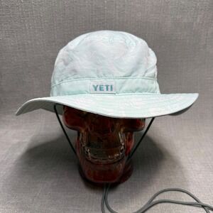 YETI Bucket Hat L/XL Mint Green Floral Boonie Sun Fishing Hat Adjustable Strap